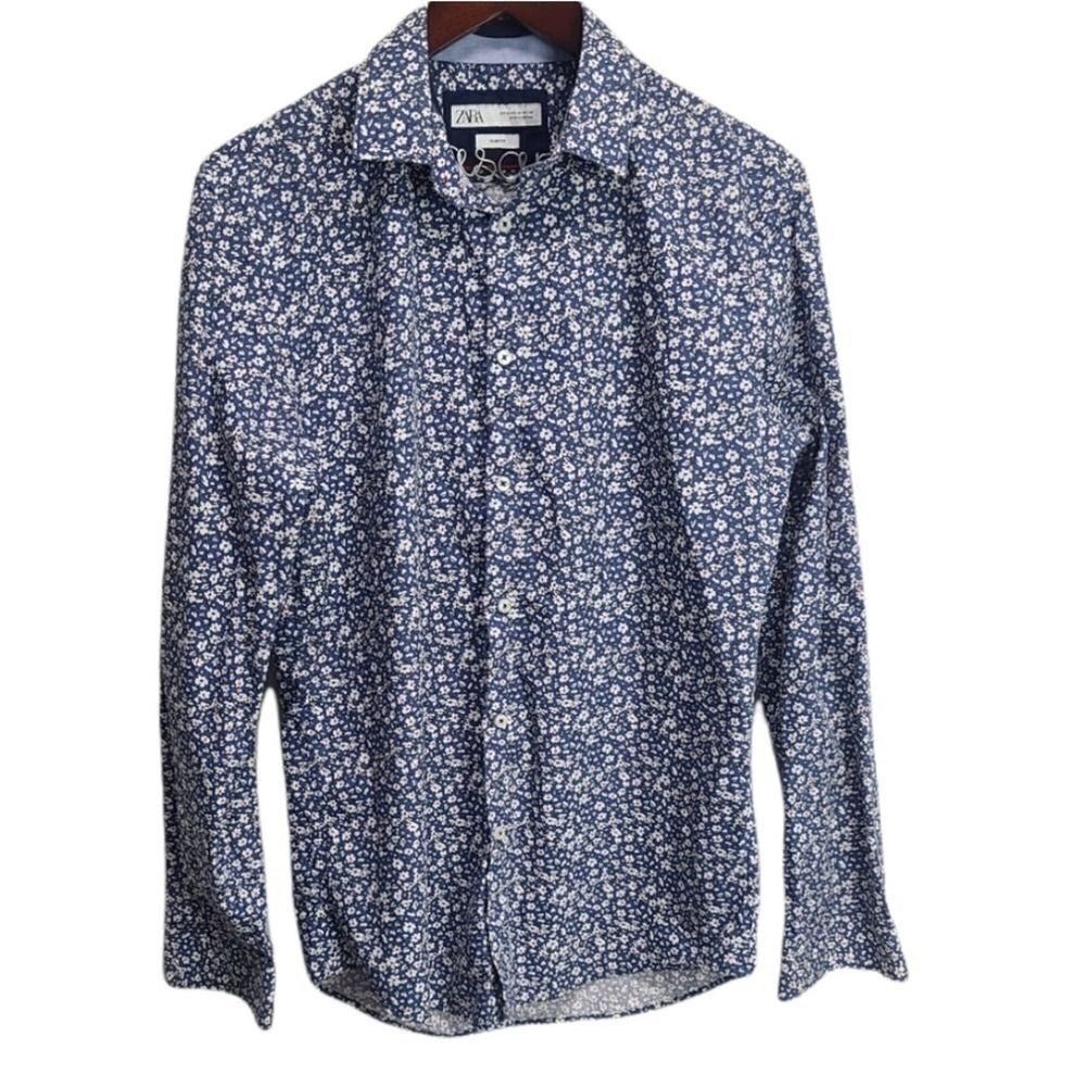 Zara Women's Business Floral Button Down Shirt Size Medium